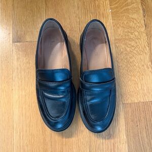 Classic Chunky Black Leather Loafers